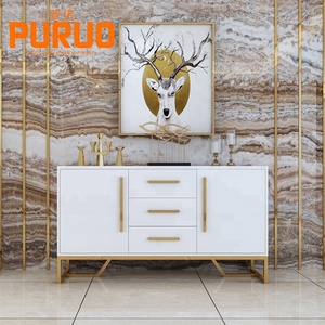 European White Simple Wooden Cabinet Living Room <strong>Corner</strong> Steel Desk <strong>Console</strong> <strong>Table</strong> - Product Image 1