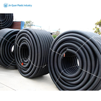 Gaine de câblage fendue en LDPE noir, conduit électrique flexible en polyéthylène ondulé