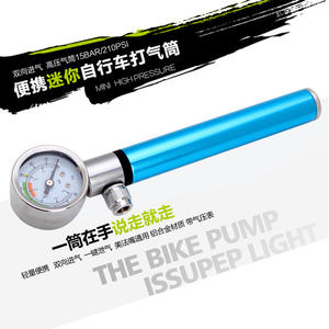 Pompe à vélo portable haute pression avec manomètre, pompe à air manuelle pour vélo de route, mini pompe, valve universelle - Product Image 2