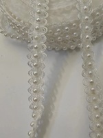En stock, vente directe : Dentelle élastique à double rangée de perles, faite à la main, 4 cm, accessoires vestimentaires