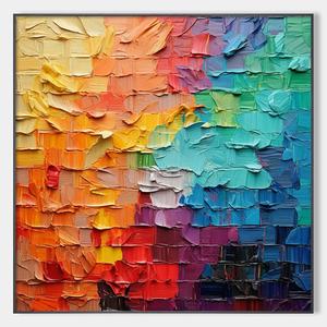 Pintura al Óleo Abstracta Texturizada Original a Color, Arte Mural Moderno Vibrante en 3D, Pintado a Mano, Decoración para el Hogar y Hoteles - Product Image 2