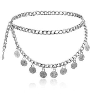 Chaîne de taille rétro en métal tendance avec pendentifs tête de reine, design à double couche et pompons, pour femme, bijoux de fête - Product Image 4