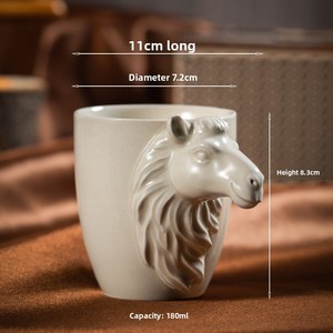 Tazza da Espresso in Ceramica con Manico a Forma di Animale, Finitura Smaltata, Design Minimalista Moderno, Logo Personalizzabile, Lusso Leggero, Transfrontaliero - Product Image 4