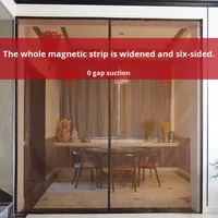 Moustiquaire commerciale pleine grandeur 2/2 avec bande magnétique intégrale, en maille diamantée, anti-moustiques, anti-mouches, ventilée et anti-poussière pour l'été