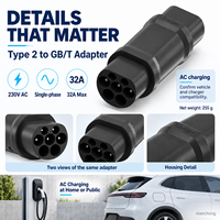 Adaptateur de charge pour véhicules électriques 32A Type 2 vers GB/T, monophasé 230V AC, neuf, pour voitures électriques chinoises