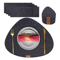 Napperon lavable en feutre antidérapant, 4 tapis de Table en feutre avec 4 dessous de verre et 4 sacs de couverts pour couteau et fourchette, livraison gratuite