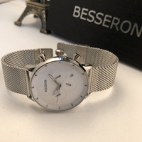 Private Label 100 Stück Geprägte Minimalistische Luxus-Chronographen OEM Quarz-Glas Edelstahl Herrenuhren 43mm Krokodilleder Wasserdicht