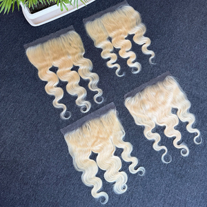 Vente en gros de cheveux humains 100% naturels, ondulés, blond vietnamien 613, avec frontal en dentelle HD 13x6, densité 180%. Bienvenue pour commander. - Product Image 6