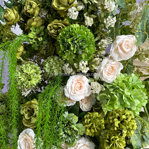 อุปกรณ์ตกแต่งเวทีงานแต่งงานซุ้มดอกไม้สีเขียวพร้อมขาตั้งดอกกุหลาบเทียม - Product Image 4