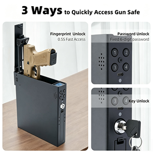 Caja Fuerte Compacta y Delgada para Vehículo, Apertura Automática, Desbloqueo por <span class=keywords><strong>Huella</strong></span> y Contraseña, Acceso Rápido, Personalizable - Product Image 6