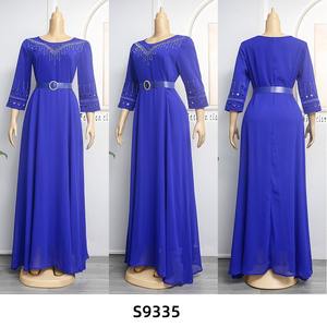 <strong>African</strong> <strong>Bridesmaid</strong> Wedding <strong>Dresses</strong> Autumn New Round Neck Chiffon Long <strong>Dress</strong> Women Elegant Waistband Maxi <strong>Dress</strong> With Belt K0244 - Product Image 5