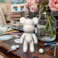 Sculpture d'ours fluide DIY populaire, ours en peluche fait à la main, modèle d'ours à colorier, jouet pour la décoration de la maison