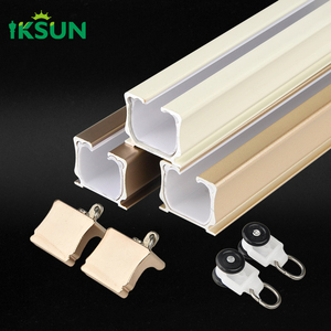 IKSUN Ensemble de rails de rideau de revêtement robustes Rail de rideau en alliage d'aluminium de conception moderne pour la décoration intérieure et l'application de fenêtre - Product Image 1