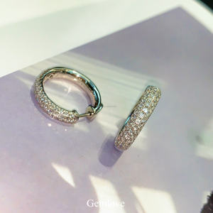 GEMLOVE 1.26CT Boucles d'oreilles vintage françaises-Or 18K Lab Diamond Light Bijoux de luxe pour femmes - Product Image 2