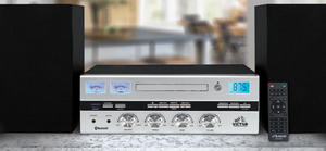 Tocadiscos con Bluetooth, Microsistema con Receptor Bluetooth, 2 Medidores VU, Altavoz de 25W×2, Adaptador de CA, 14.0x12.6x16.6 Pulgadas - Product Image 4