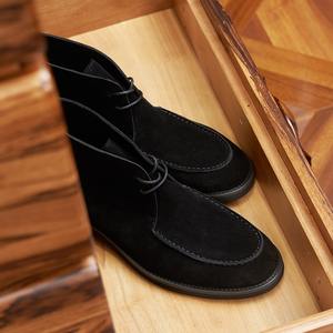 Nouvelles bottes pour hommes en cuir suédé à bout carré, hautes, respirantes, légères, antidérapantes, à lacets, style désert - Product Image 4