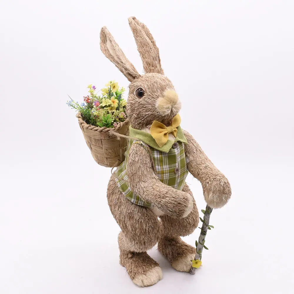 GY BSCI Neue beliebte handgemachte Kunst handwerk Hase Oster dekoration Ostern Stroh Kaninchen