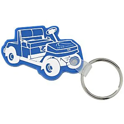 Custom Design Opaque Golf Cart Soft Keychain key ring tag key tag chain