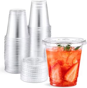 Gobelets jetables en plastique transparent de 8 oz avec couvercles pour boissons froides à usage quotidien - Product Image 1