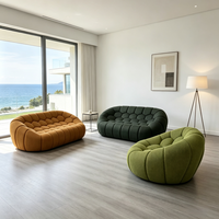 AP-89 Ensemble de canapés d'appartement et fauteuil de salon en tissu maillé, design moderne inspiré d'Allen, rembourré en éponge, forme nuage, doux et confortable