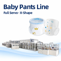 Machine à couches-culottes d'apprentissage pour bébés JWC entièrement servo X-Shape 550-600 pièces/min, machine à couches pour bébés fiable LLK700-SV-X