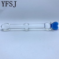 Liebe Mond Katze Sterne Rosa Glas Anal Plug und Dildo Set Anal Sexspielzeug mit Mond Katze Sterne Aufkleber
