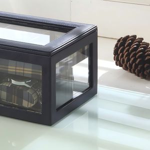 DB 9.8 \ "Long verre trempé et boîte de rangement en cuir boîte à bijoux rectangulaire pour montres avec Logo personnalisé pour PC et MDF matériel - Product Image 5