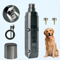 Lime à ongles électrique pour animaux de compagnie, faible bruit, coupe-ongles pour chien à 2 vitesses avec double éclairage LED