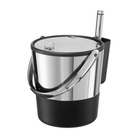 Seau à glace isotherme en acier inoxydable plaqué or avec poignée pour champagne et vin, support marketing de distillerie de pointe à pointe