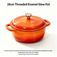 Cocotte en fonte émaillée avec couvercle, résistante au four, pour la cuisson du pain, le braisage, les ragoûts et la rôtisserie