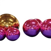 Boules miroir gonflables roses pour décorations commerciales, mariages, Noël, festivals – Effet irisé, étanches, pour discothèque