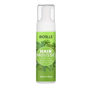 BIOSLLE Private Label 200ml Starker Halt für Zöpfe Locken Definieren Sie Olivenöl Haars tyling Schaum Mousse