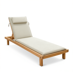 Cuscini per Lettino Prendisole da Esterno in Poliestere 100% Durevoli 180x57 cm, Imbottiti in Schiuma, per Tutte le Stagioni, con Cerniera Rimovibile, Spagna - Product Image 1