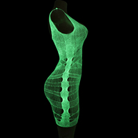 Robe en résille fluorescente pour spectacles en boîte de nuit, vente en gros de vêtements de danse exotiques, tenues de scène lumineuses, tenues audacieuses, sexy et érotiques pour boîte de nuit
