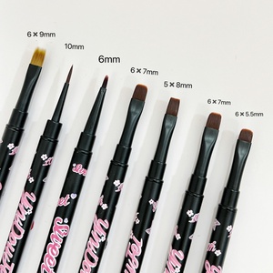 New Hot Sale Double Head Nail Art <b>Brush</b> Nail Art Nail <b>Brush</b> High Quality Metal Pen Holder <b>Round</b> Head Pull Wire Pen - Product Image 1