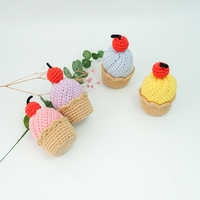 Petit kit de crochet pour débutants en peluche douce Cupcake Toy Cake Kit de crochet avec vidéos pour débutants