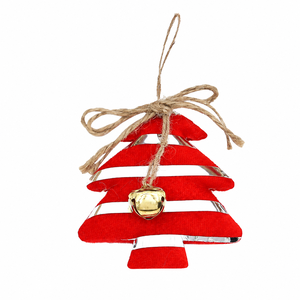Red-White Striped Christmas Tree <b>Ornaments</b> Hanging Supplies With Golden Bell Jute Twine & Kraft Tags for Christmas Decor - Product Image 5