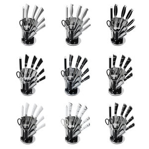 Juego de cuchillos de cocina profesional HSK Premium de 9 piezas de gama alta de China con soporte de acrílico y afilador de mano - Product Image 1