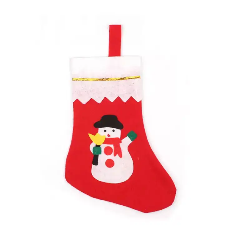 Snowman Santa Felt Christmas Stockings Home Decor Party Favor Wool Felt Christmas Socks Decoration
