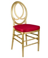 Chaise élégante de salle à manger de luxe avec cadre en acier inoxydable pour banquet, fêtes en plein air, mobilier événementiel