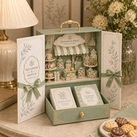 Boîte cadeau de présentation de luxe personnalisée avec affichage en papier 3D, double porte coulissante pour chocolats, bonbons, biscuits