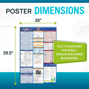 Affiche de <span class=keywords><strong>Droit</strong></span> du <span class=keywords><strong>Travail</strong></span>, Conformité Fédérale et Étatudiante, OSHA, EEOC, FMLA, Salaires Minimum, Affiche de <span class=keywords><strong>Travail</strong></span> Durable, Laminée, Imperméable - Product Image 2