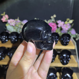 Hot Selling Bulk Quartz Schedels Natuurlijke Kristallen Ambachten Hand Gesneden Spookhoofd Genezing Zwarte Obsidiaan Schedels Voor Decoratie - Product Image 5