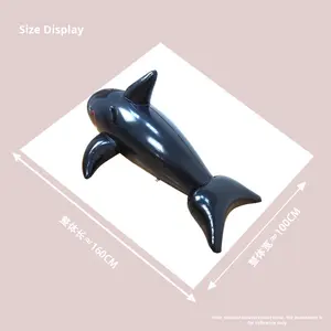 Flotteur de piscine Black Shark, chaise longue gonflable en forme de requin pour adultes, hommes, design animal cool, radeau de natation - Product Image 4