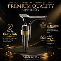 Pieds de meubles en forme de Y, style moderne et luxueux, en métal électroplaqué, pour canapé, meuble TV, en or et noir, support de meubles en fer