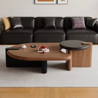 Table basse de salon en bois de noyer de luxe, design italien minimaliste haut de gamme, créative et moderne, à vendre