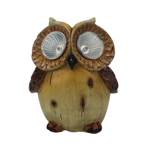 2023 halloween Owl garden figurines with solar light cute animal statue with led table lamp mini cat toy solar figurine