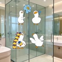 Nouvel autocollant animé de canard pour vitrine, salle de bain, réfrigérateur, salon, vitre, autocollant statique