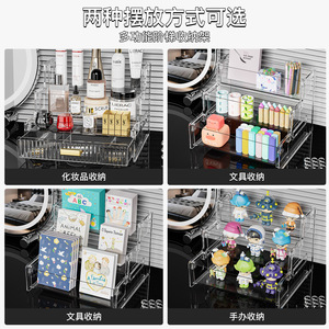 Boîte de rangement cosmétique pour animaux de compagnie, étagère de bureau à 3 niveaux avec tiroirs, organisateur de rouge à lèvres et de parfums - Product Image 5
