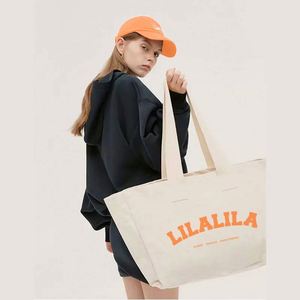 Wholesale Eco-Friendly Cotton Canvas Shopping Tote Bag Custom Printed Logo Recycled Grocery <b>Handbag</b> - Product Image 4